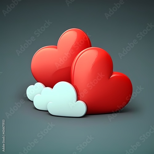 Heart valentine day icon, r...