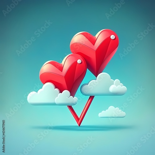 Heart valentine day icon, r...