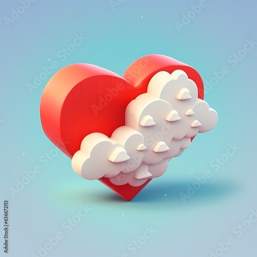 Heart valentine day icon, r...