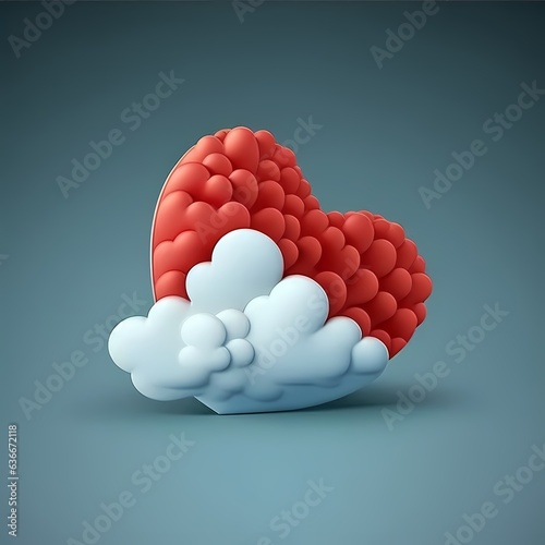 Heart valentine day icon, r...