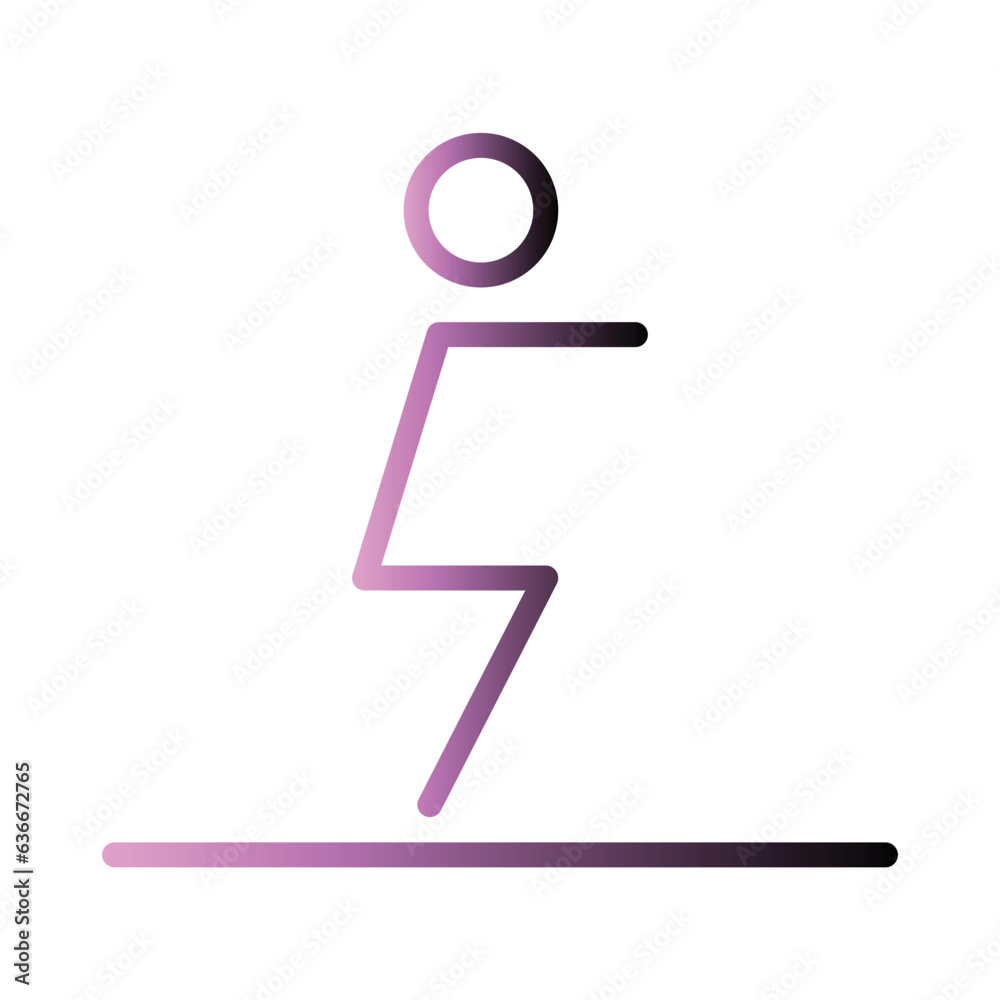 Fitness Gym Squat Gradient Line Icon Fitness Gym Squat Gradient Line Icon