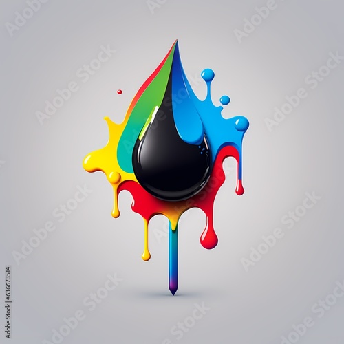 Liquid colorful ink splash ...