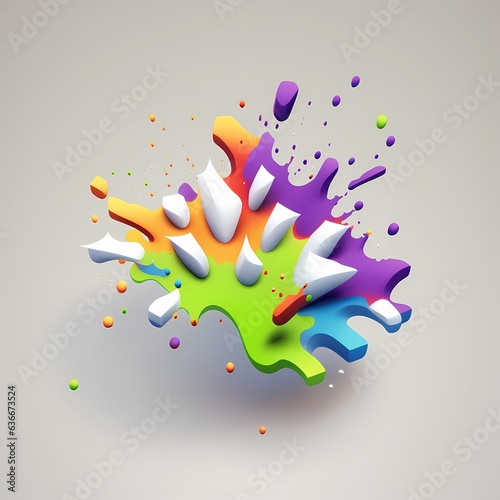 Liquid colorful ink splash ...