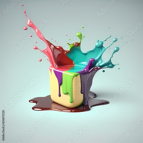 Liquid colorful ink splash ...