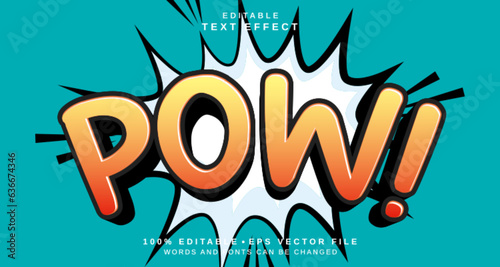 Editable text style effect - Comic Pow text style theme.