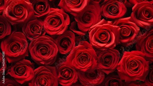 Seamless Background of Roses in red Colors. Floral Backdrop  