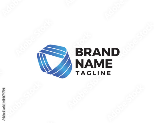 Simple and unique Mobius or loop logo design tech industry.