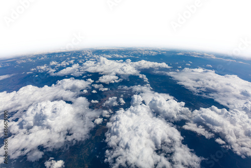 Earth curvature isolated on white transparent background, PNG.