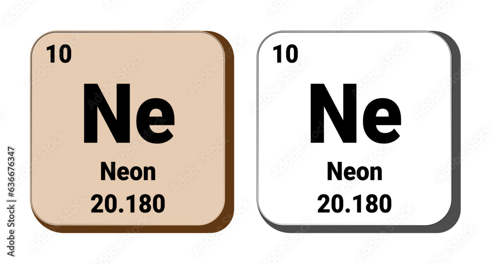 Ne, Neon element vector icon, periodic table element. Vector illustration EPS 10 File. Isolated on white background. Ne, Neon element vector icon, periodic table element. Vector illustration EPS 10 File. Isolated on white background.