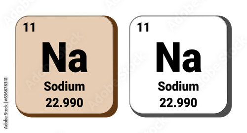Na, Sodium element vector icon, periodic table element. Vector illustration EPS 10 File. Isolated on white background.