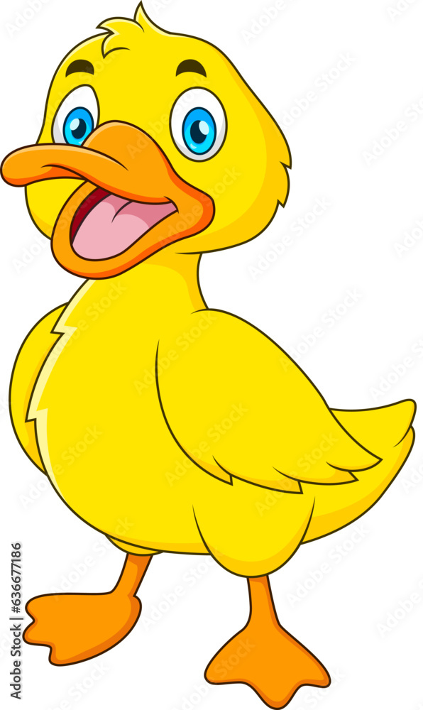Fototapeta premium Cute baby duck mascot cartoon
