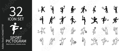 Pictogram set of various sports