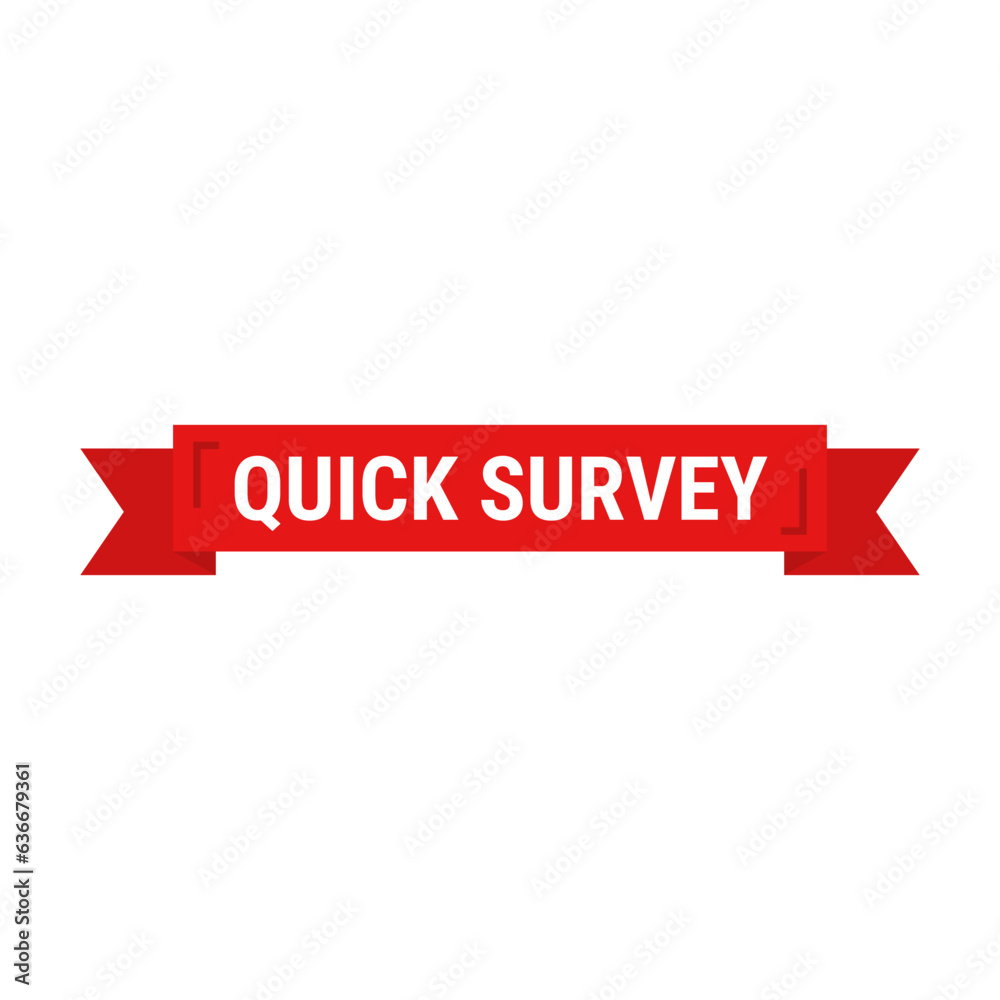 Quick Survey In Red Ribbon Rectangle Shape For Analitic Information
Quick Survey In Red Ribbon Rectangle Shape For Analitic Information