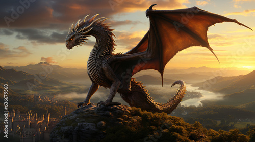 dragon in the mountain © AnderJPArts