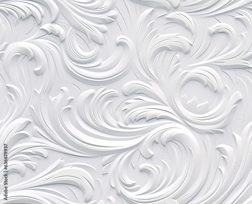 Gypsum patterns of white flowers, gypsum background floral pattern. SEAMLESS PATTERN. SEAMLESS WALLPAPER. Created with Generative AI technology. Created with Generative AI technology.
