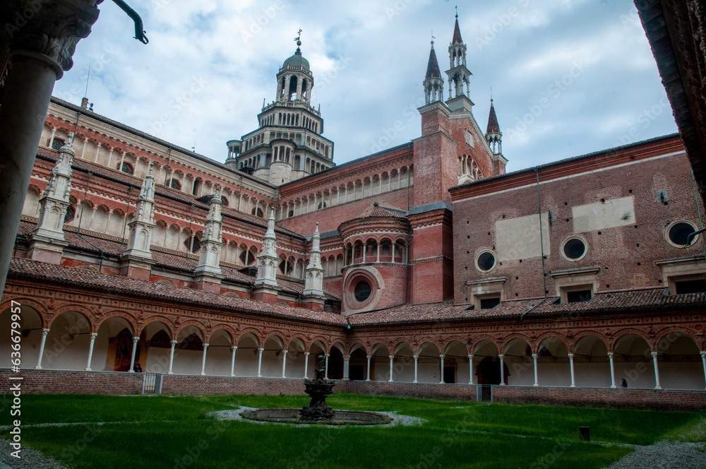 Certosa di Pavia and its courtyards