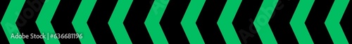 Night arrow reflective safety warning tape. Green and black left direction arrow sign tape.