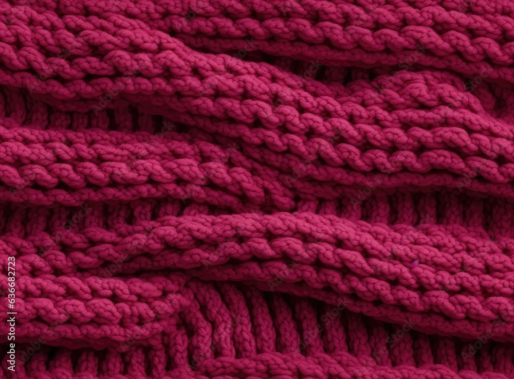 Monochrome texture knitted fabric dark pink knitted jersey as textile, magenta toned colour. SEAMLESS PATTERN. SEAMLESS WALLPAPER. Created with Generative AI technology.