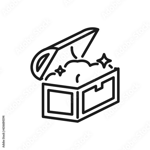 treasure chest icon vector in line style photo