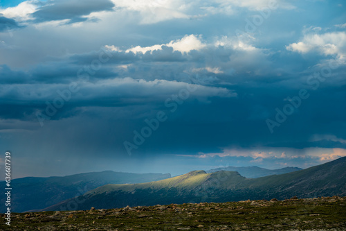 Thick Clouds Hang Low Over The Tundra Of Rocky Mountain