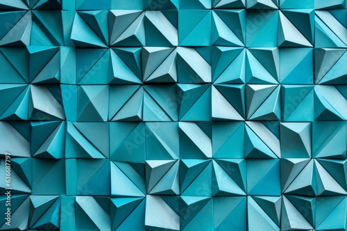 a wall made up of blue cubes 