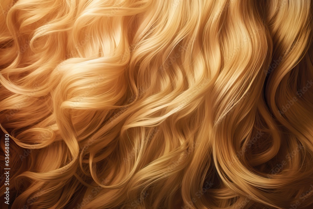 Golden Curly Texture - Beautiful Blond Curls on Flat Surface Golden Curly Texture - Beautiful Blond Curls on Flat Surface