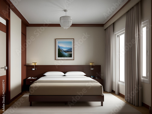 Hyperdetailed ultrarealistic hotel villa interior design.