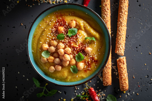 Healthy chickpea soup with ...
