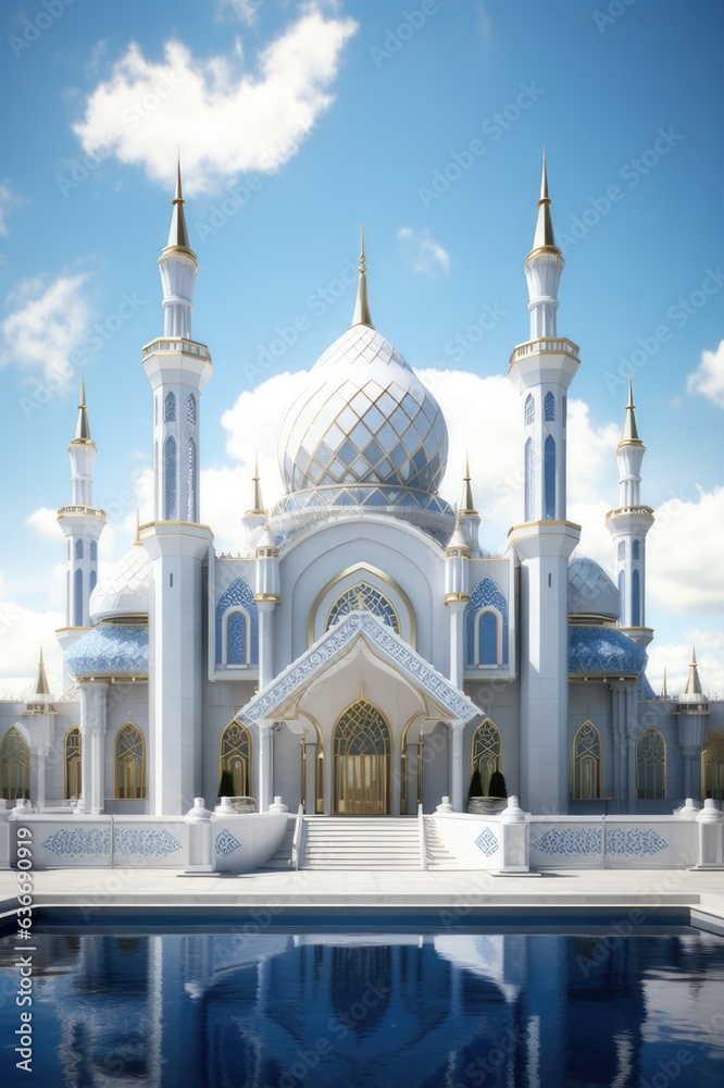 a beautiful architecture of a grand masjid