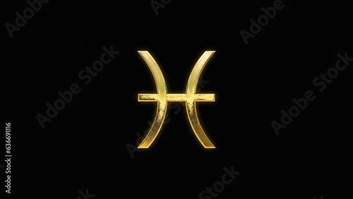 Astrology symbols signs icons background gold