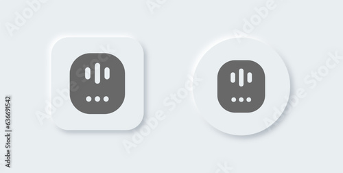 Voice assistant solid icon in neomorphic design style. Smart talk signs vector illustration.