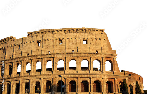 Konstfotografi Colosseum isolated on white transparent background, PNG
