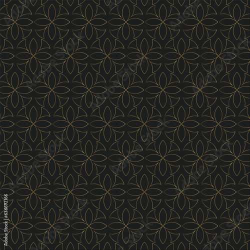 Opulent Sophistication: Seamless Geometric Vector Background with Elegantly Ornate Line Abstractions