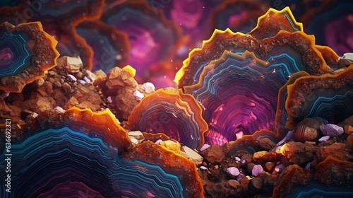 geode rocks HD psychedelic.Generative AI photo