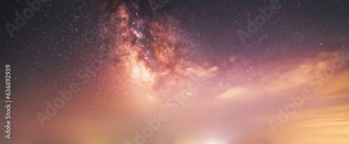  Bright Milky Way galaxy. Starry sky. Night sky background.