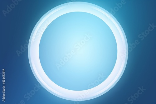 a white circle on a blue background