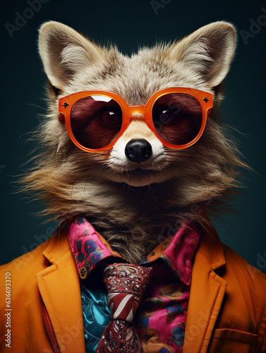 Fashion Flair Meets Furry Friends: AI's Animal Portrait Elegance.