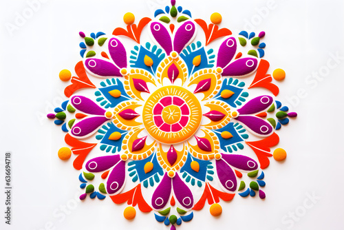 rangoli design with vibrant colors