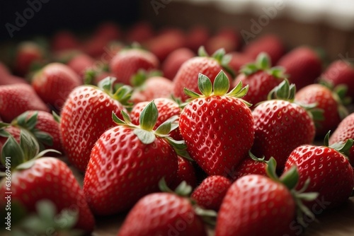 Strawberry. Fresh organic strawberries  macro shot. Fruit background
