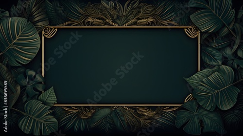 a fancy frame with green leaves and vines