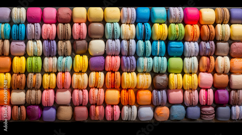 macarons dessert with vintage pastel tones. close up. Small French cakes. Culinary and cooking concept.