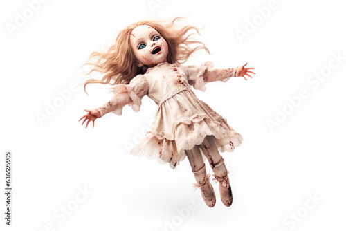 halloween ghost doll on white background photo