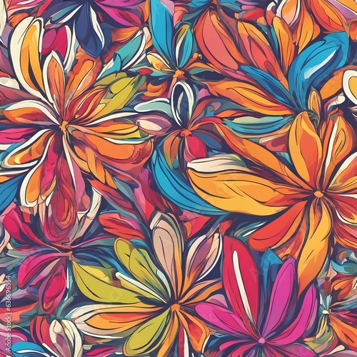 Beautiful abstract colourful flower design seamless