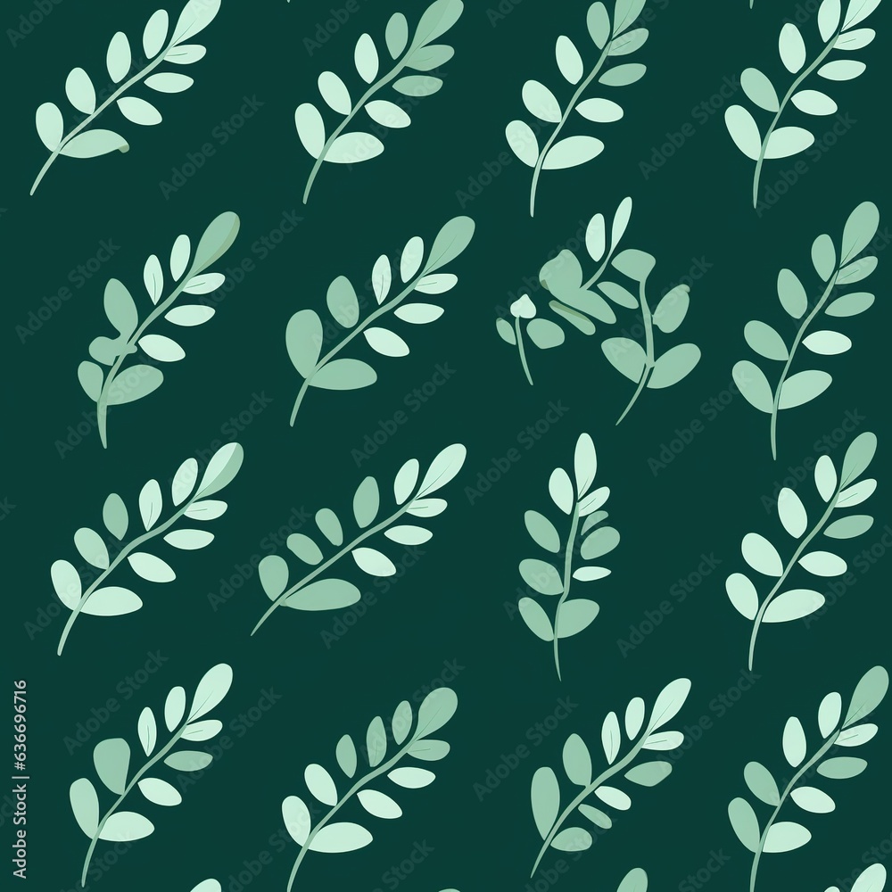 Seamless Leaf Pattern with Green Monstera Leaves Seamless Leaf Pattern with Green Monstera Leaves