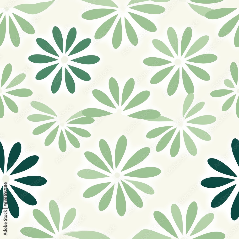 Seamless Leaf Pattern with Green Monstera Leaves