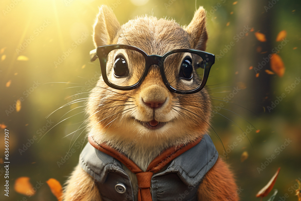 cute squirrel wearing glasses cute squirrel wearing glasses