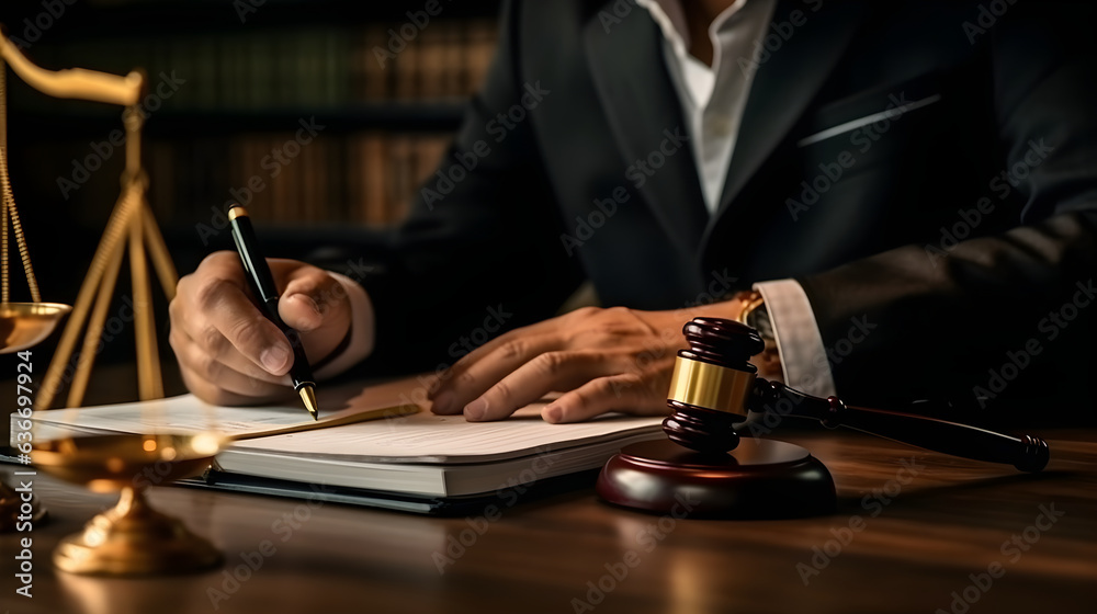 Lawyer businessman working, reading law book in office workplace for consultant lawyer concept. Lawyer businessman working, reading law book in office workplace for consultant lawyer concept.