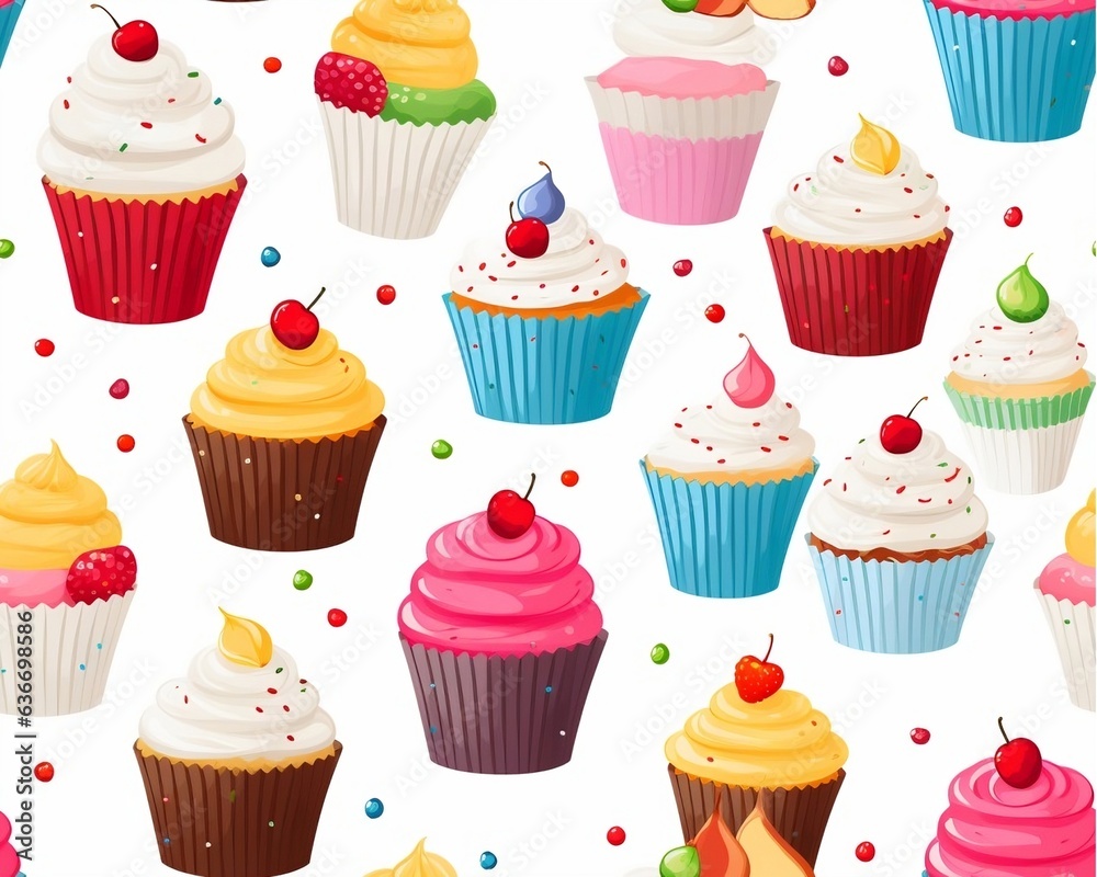 Seamless Pattern Cup cakes Seamless Pattern Cup cakes