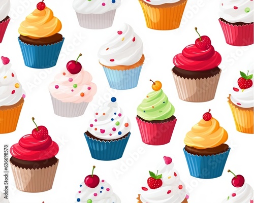 Seamless Pattern Cup cakes