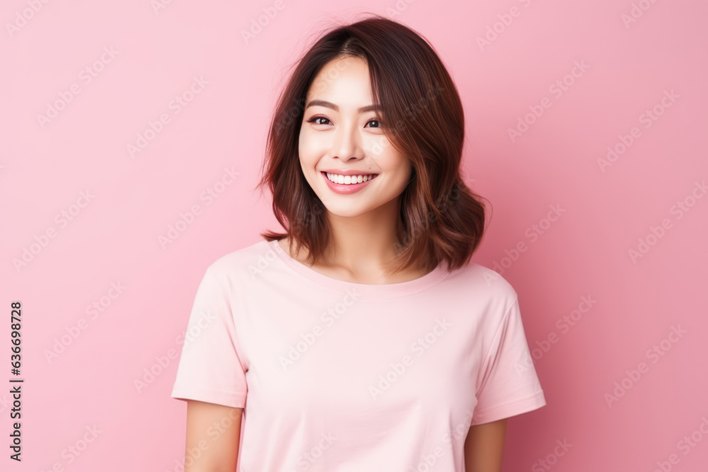 A Woman Smiling And Wearing A Pink Shirt A Woman Smiling And Wearing A Pink Shirt